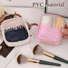 Mini Clear Travel Makeup Organizer Bag Small Cute Preppy Makeup Bag Cosmetic Zipper Toiletry Storage Clutch Coin Pouch For Women