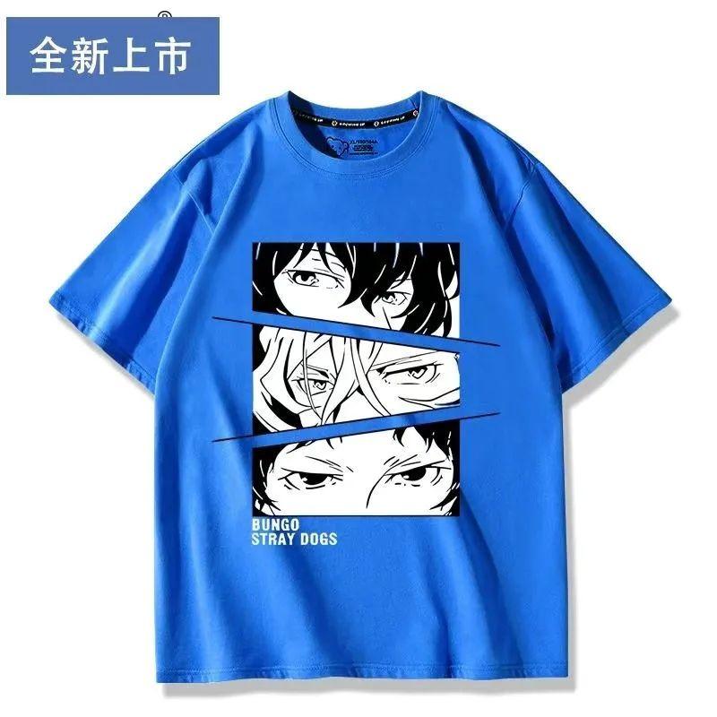 New Anime Dazai Osamu Nakahara Chuuya Cosplay Printed Short Sleeve TShirt Casual Tee Fashion Vintage Shirts Versatile In Summer