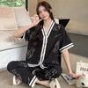 Summer short-sleeved bubble cotton yarn pleated pajamas female Internet celebrities popular trousers loungewear set