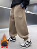 Boys' Thickened Fleece-Lined Corduroy Pants - New 2025 Autumn/Winter Collection