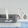 Living Room Standing Lamp Shade with Swan Porcelain Figurine Collection Elegant Animal Statue