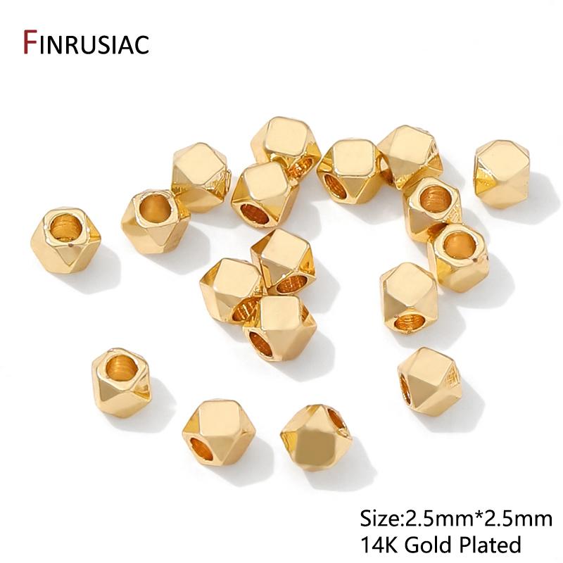 

14K Gold Plated Brass Diamond Cut Beads Spacer Beads,Separators for Beads,DIY Bracelet Making Accessories,Supplies For Jewelry 20 pieces