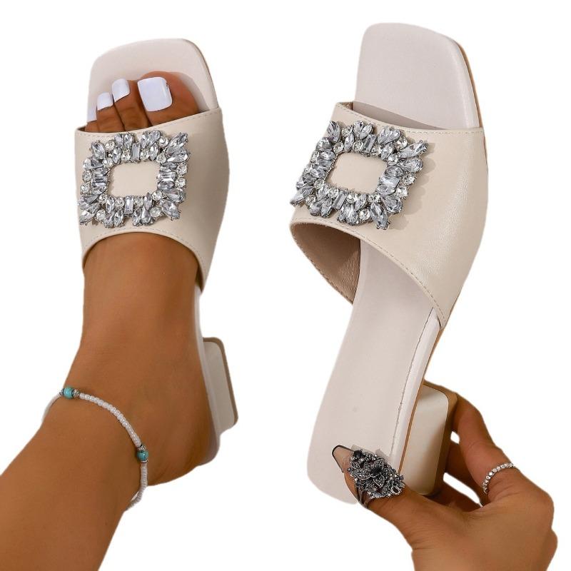 Fashion Women Heels Slippers 2025 New Summer Slides Women Outdoors Casual Shoes Luxury Designer Slippers High Heels Women Platform Shoes