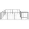 VidaXL Chenil Noir 15,73 m² Acier Enclos pour Chiots Cage Chiens Extérieur 3082227