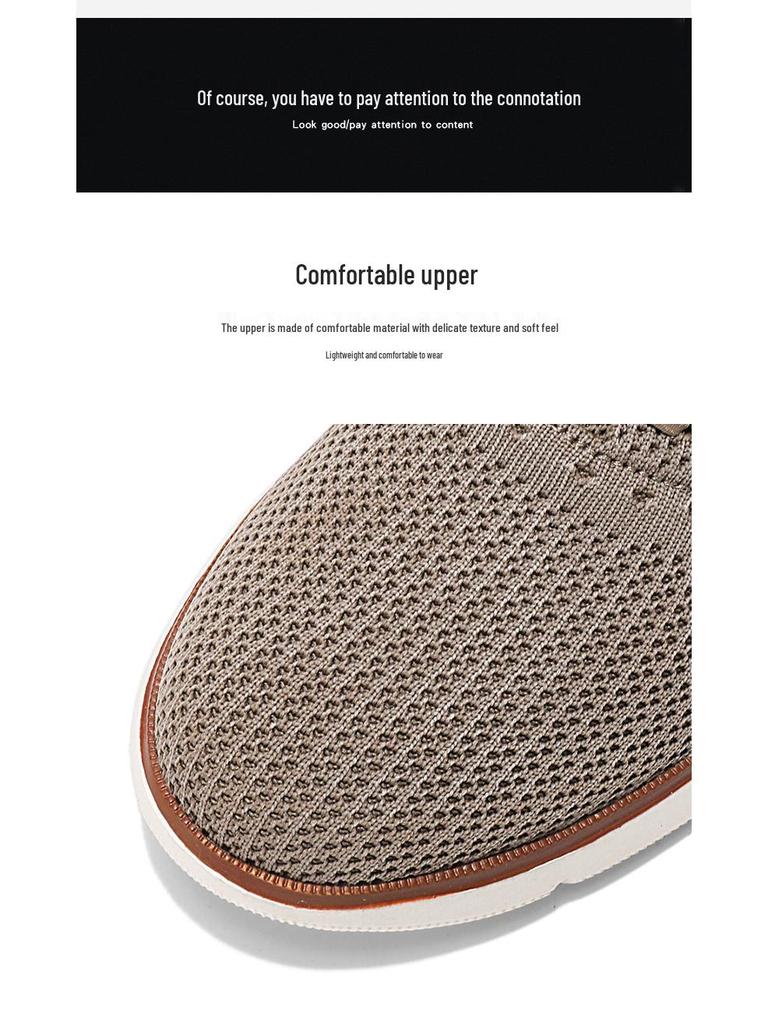 Spring/Summer Men's Lightweight Breathable Slip-on Sport Casual Shoes, Fashionable Dad Style, Plus Size Up to 48