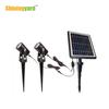 Factory IP65 LED Solar Garden Lights Outdoor Aluminum Spotlights Black 6000K Daylight Bright & Dim Function
