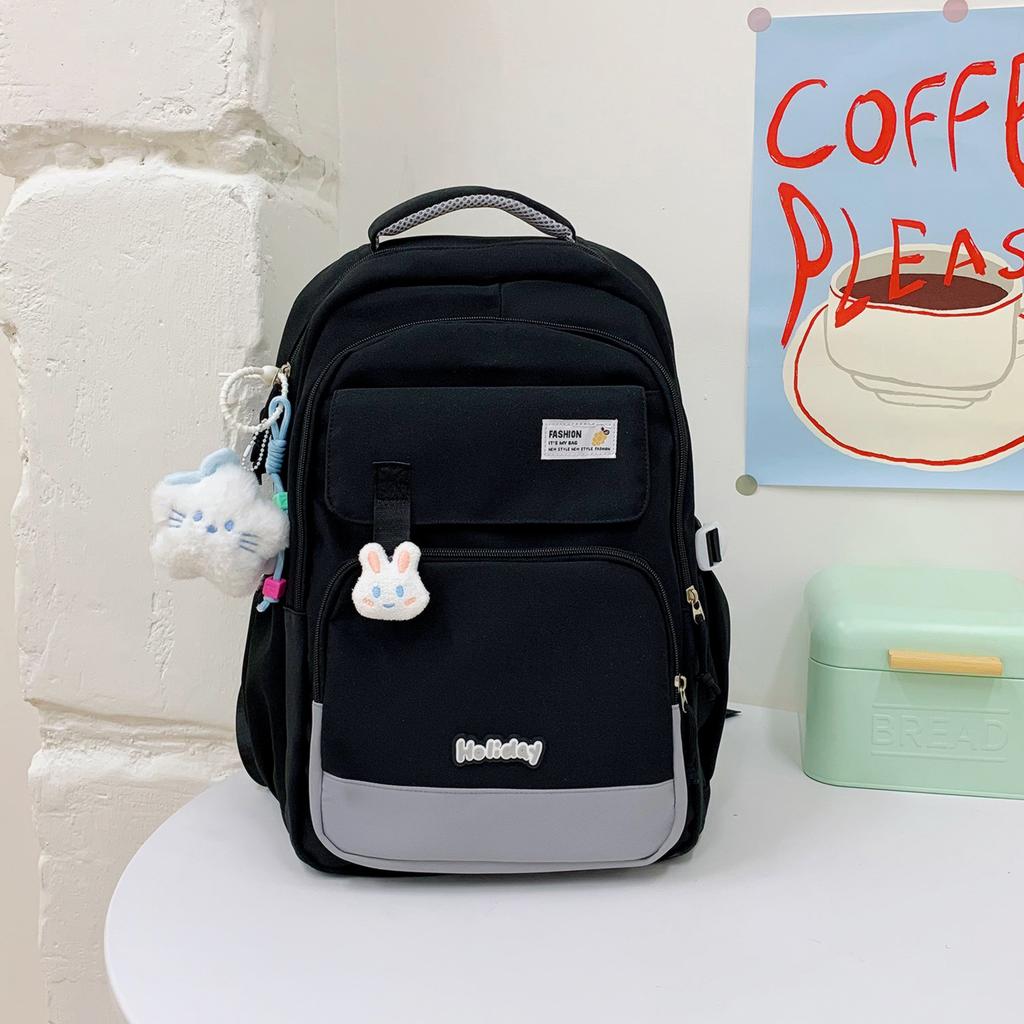 Schoolbag Backpack Women's Large Capacity High School Student School Bag Elementary School Junior High School Campus Korean Edition Tide Leisure 