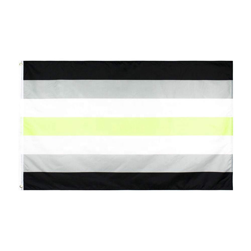 Stock All Inclusive Progress 3x5ft Polyester Big Rainbow Lesbian LGBT Gay Pride Flag Waterproof Lightweight