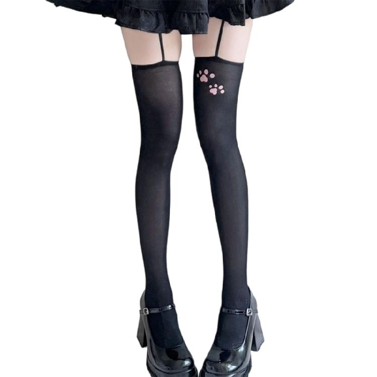 Seamlessly High Elasticity Cats Design Pantyhose Nylon Blend Comfortable Stockings For Everyday Use