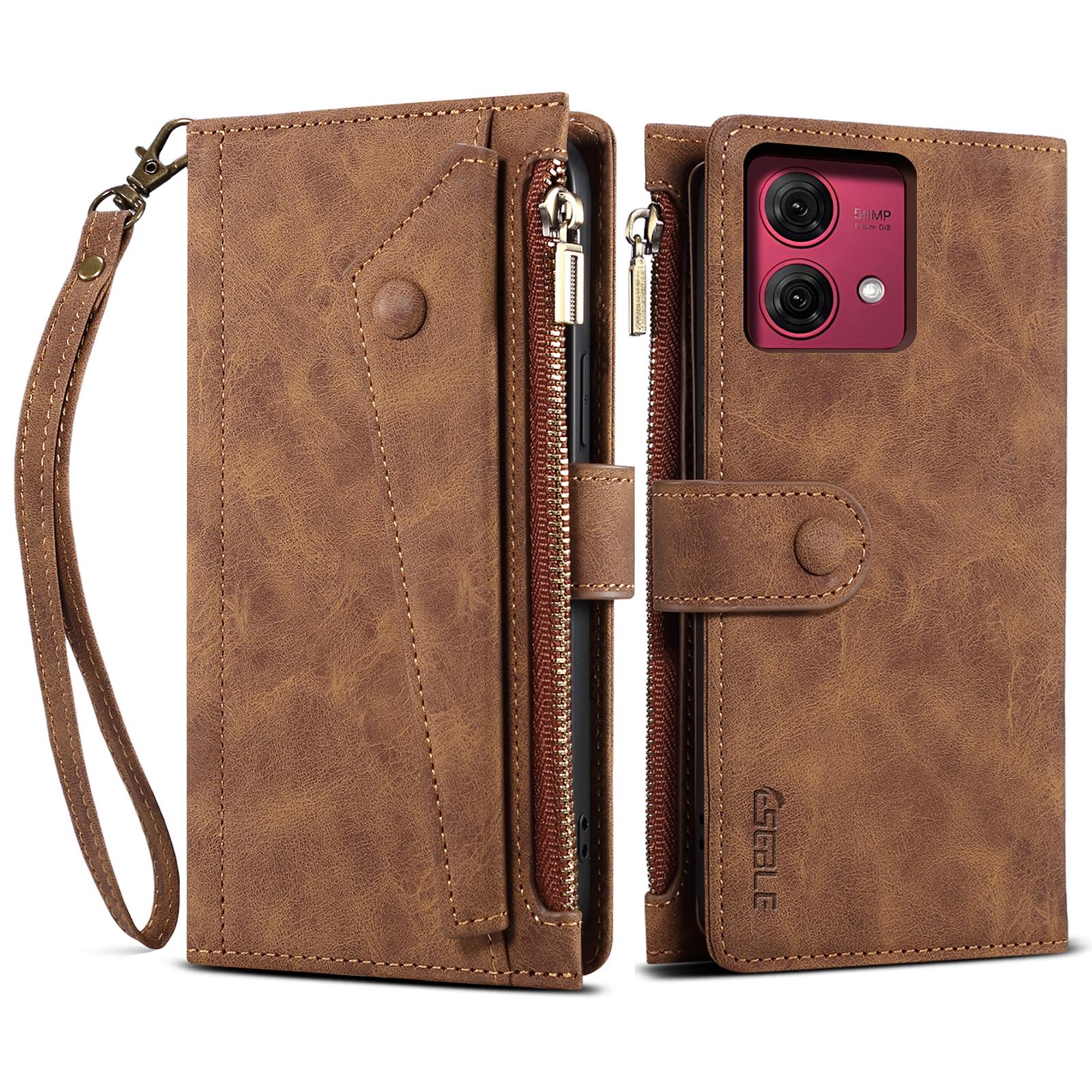 

ESEBLE Серія Star Для Motorola Moto G84 5G Чохол Гаманець з RFID-захистом Шкіряний Чохол для Телефону Brown