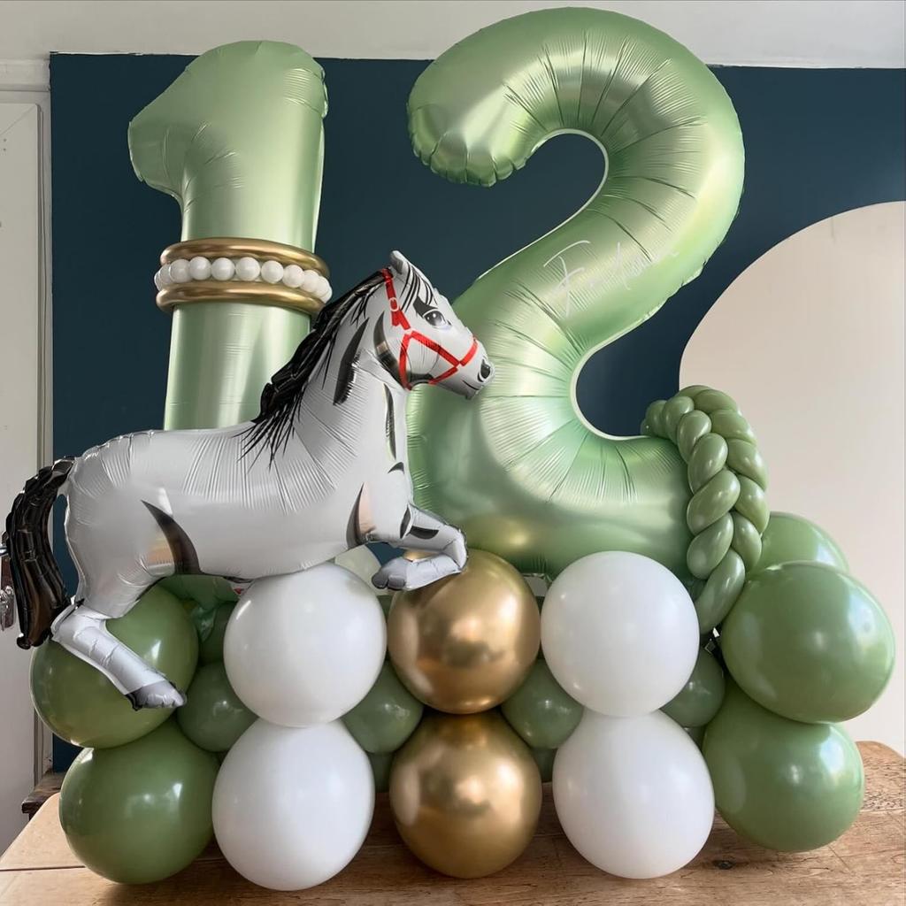 4 Pack Pink Horse Balloons Westeren Cowgirl Horse Balloons for Western Cowgirl Horse Theme Birthday Party Decorations