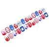 24Pcs Star Striped UV Nail Tips Resin False Nails for Party and Holiday Use