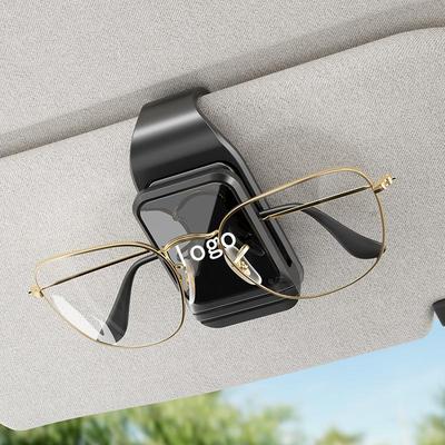 Genuine Leather Car Sun Visor Glasses Holder & Card Clip