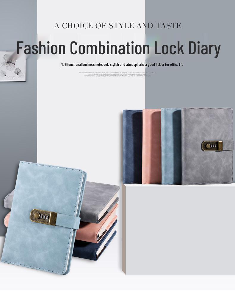 Retro Artistic Password Lock Diary for Primary School Girls