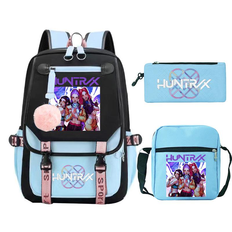 KPop Demon Hunters Fashion Student School Bag Shoulder Backpack Casual Pencil Bag