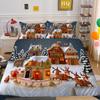 Kemila 3D Bedding Set Christmas Elk Pattern Duvet Cover Comforter Bed Linen Single Twin Full Queen Size Kids Girl Boys Gift Home Decor