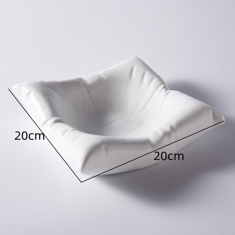 Creative Square Ceramic Dining Plate Restaurant Steak Sushi Plate Food Decoration Cake Dessert Plate Household Kitchen Utensils