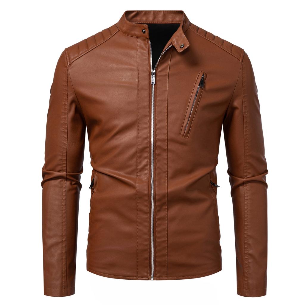 2026 Neue Herren Lederjacke Freizeitmantel Koreanischer Stil Slim Fit Gutaussehende Junge Männer Frühling Herbst Motorradjacke