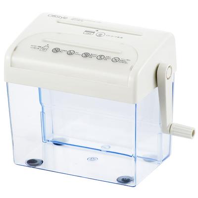 OHM Denki OffiStyle Shredder Manual Hand Cut Cross Cut Hand Shredder Cutting White Paper/CD/Card HS-C130-W 00-5646