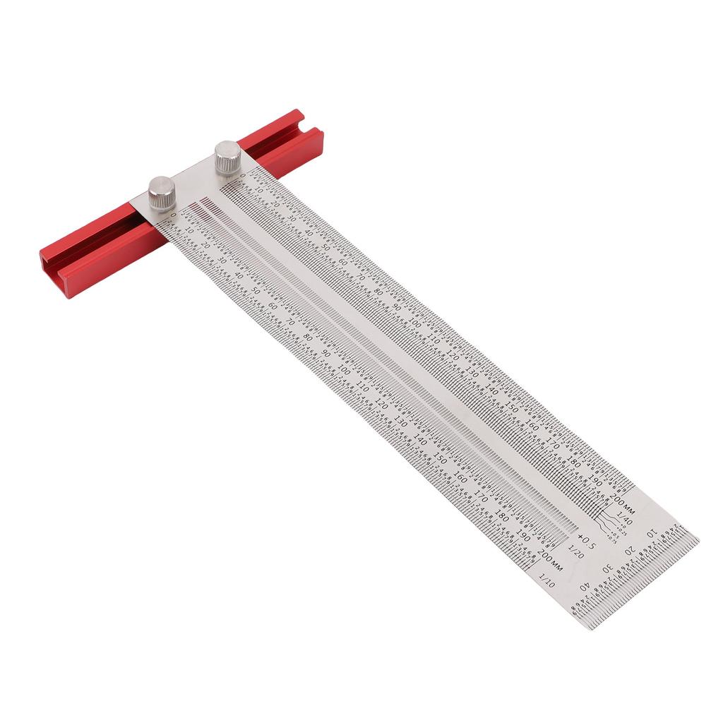 Marking T Ruler Stainless Steel Carpenter Hole Measuring Position Scribing Tool 200mm