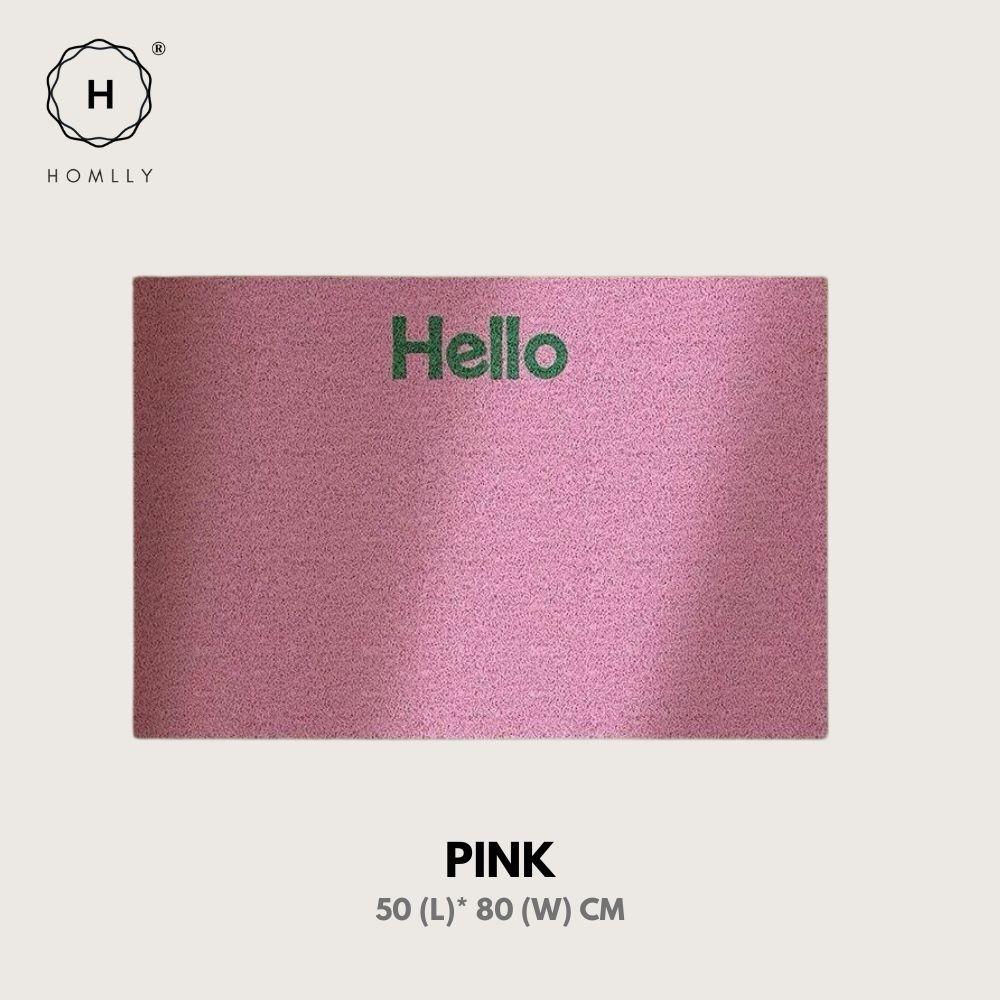 Homlly Hello Washable Non-Slip Coil Soft Entrance Door Mat (X2PCS)