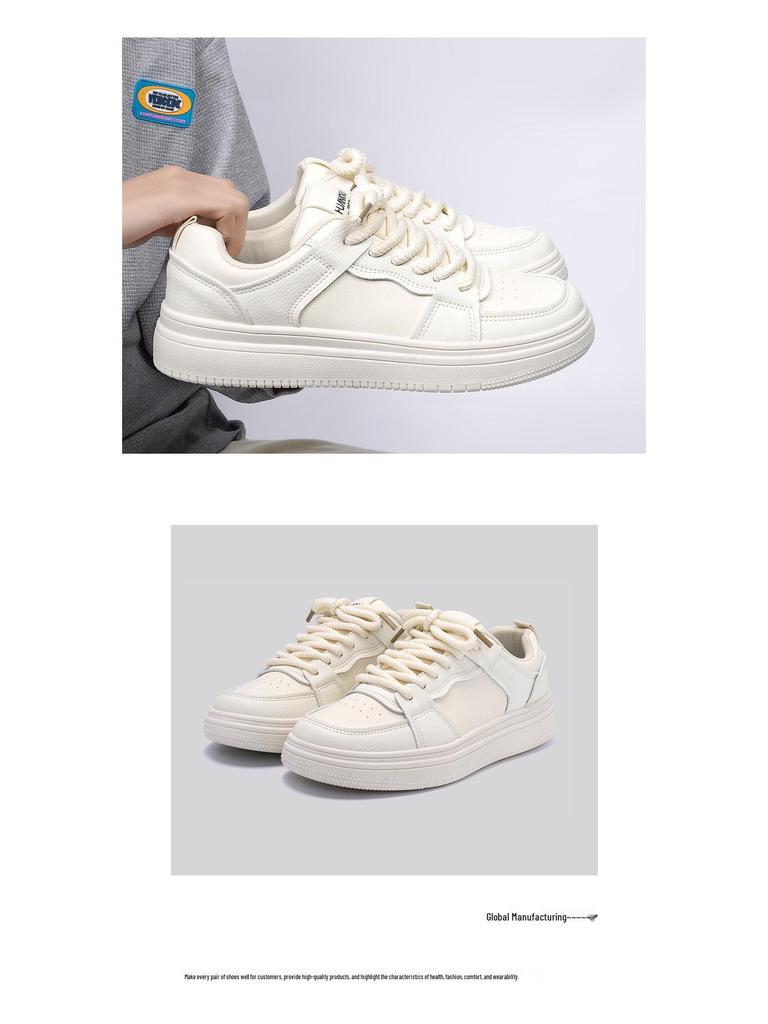 Men's Thick-Soled Height-Boost Sneakers - Trendy Retro Black Low-Top Sports Casual Shoes (ZHQ-ZL8963)