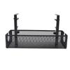 Under Desk Cable Management Tray Carbon Steel Side Round Hole Trapezoidal Desk Cord Organizer for
