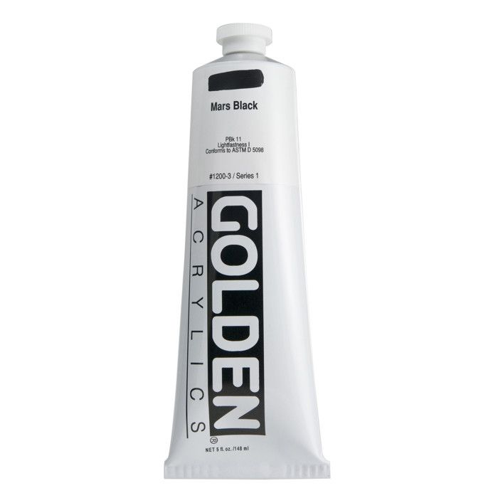 Peinture acrylique - Golden - Mars Black - 150ml - Résistance à la lumière - Consistance épaisse
