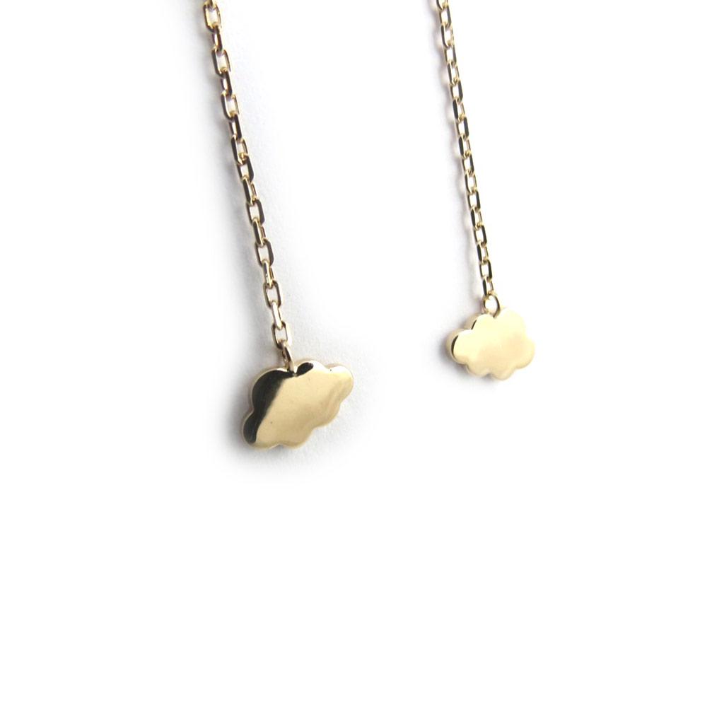 Les Trésors De Lily [N1805] - Gold Plated 'Clouds' Earrings - 8x5 Mm