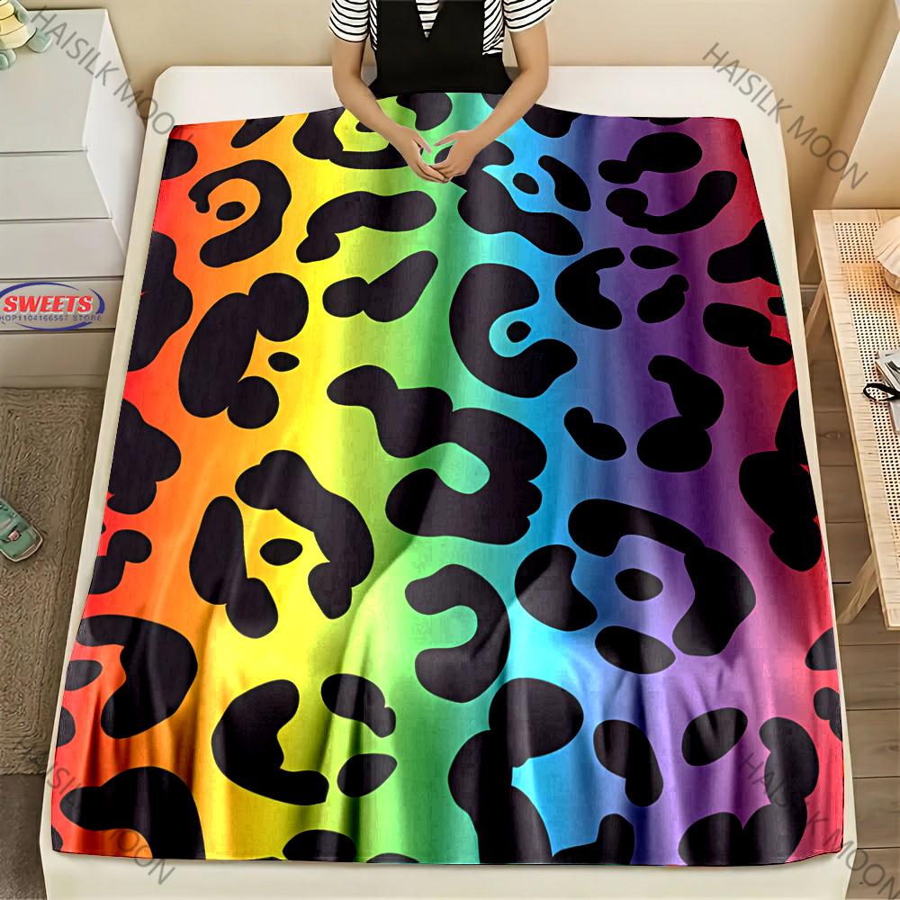 New Arrived! Colorful Leopard Themed Blankets for Friends Son Daughter Wife Birthday Holidays Christmas Fashion Gift Fast Arrive