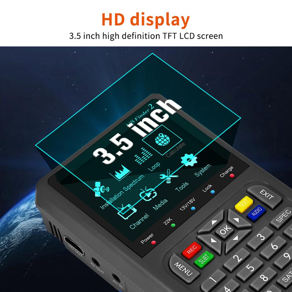 GTMEDIA V8 Finder 2 TV Signal Finder Meter DVB S S2 S2X Signal Receiver 3.5 Inch LCD Dispaly H.264 Auto Calculate Angle