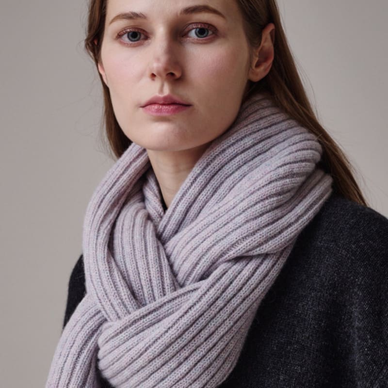 Saint Luxure Alpaca Merino Wool Bulky Muffler Lilac