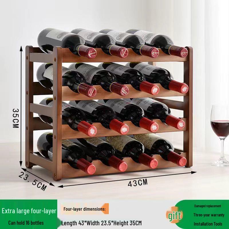 Modern Solid Wood Red Wine Display Rack