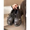 Wang Fan retro black British style platform small leather shoes 2026 new spring and autumn with skirt loafers
