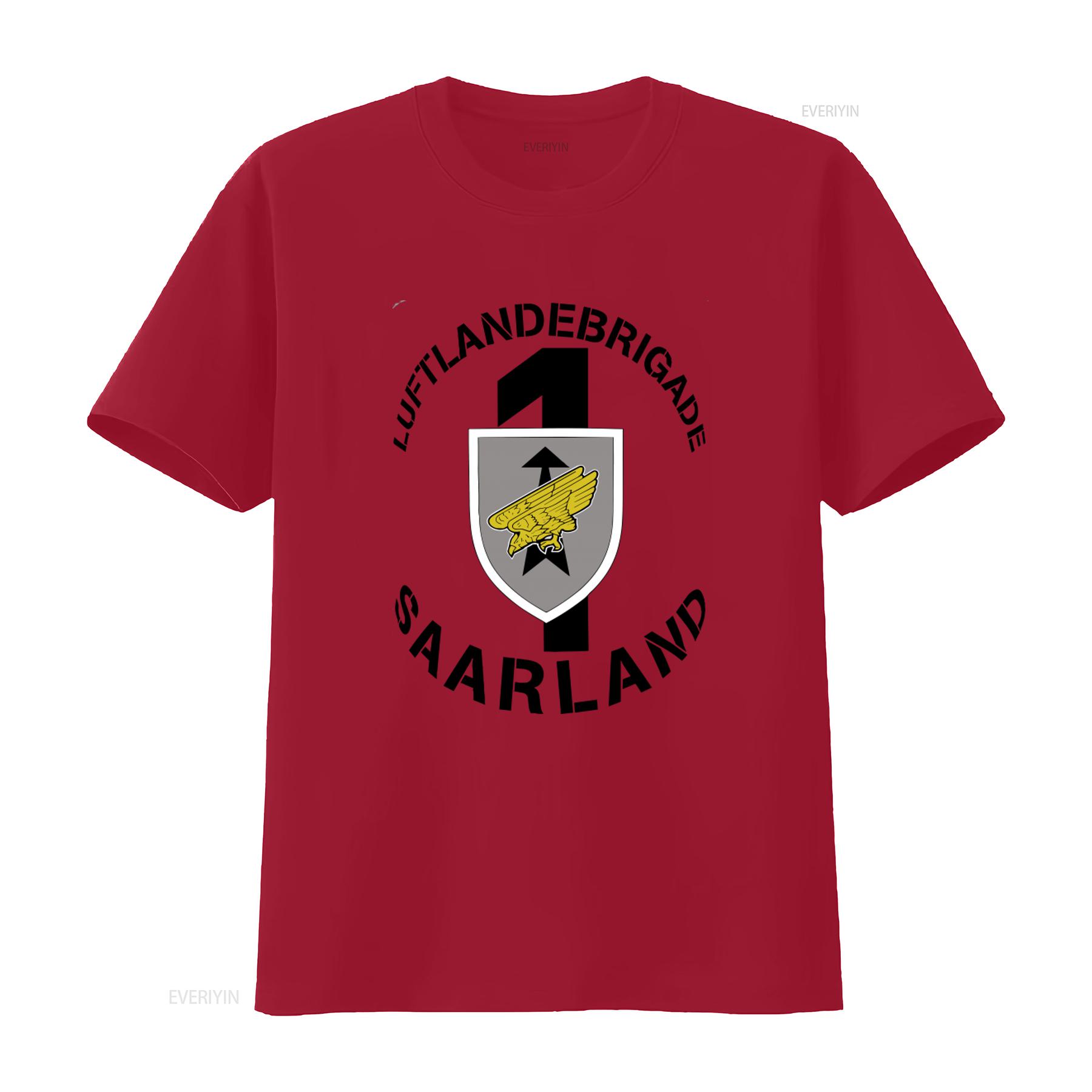 Saarland Brigade Luftlande 1 Airborne Paratrooper Regiment T Shirt Military Style Print vintage Washed Top For Everyday Wear S