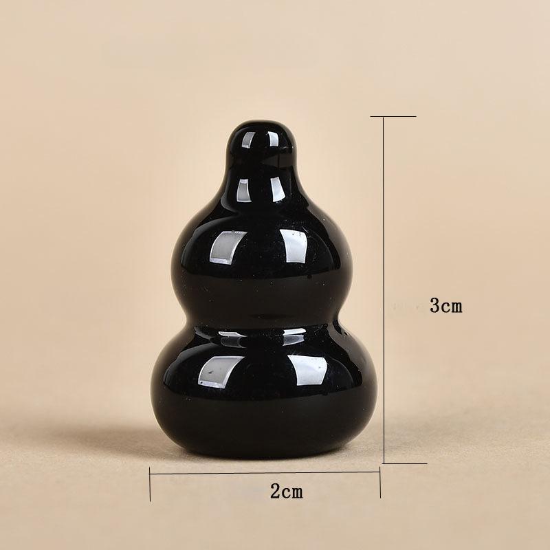 

Обсидіановий глянсовий невеликий гарбуз Декорація Фен-Шуй Ремесла Прикраса будинку Веранда Вітальня Прикраса робочого столу офісу 30mm