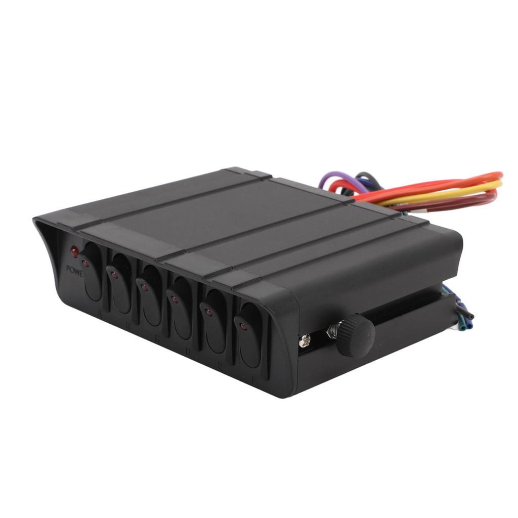 6 Gang Rocker Switch Box DC12V to 24V 40Amp SPST Toggle Switch Panel Box for Automotive Car Vehicle Boat RV SUV Red