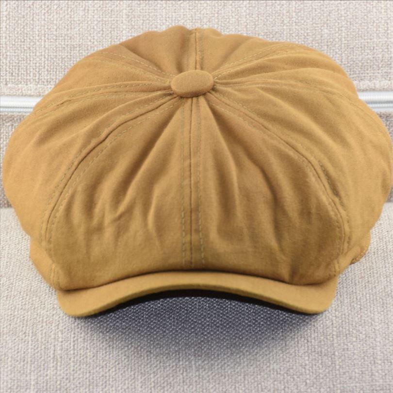 Men's Retro Cotton Linen Beret - Breathable British Style Duckbill Cap for Spring/Summer