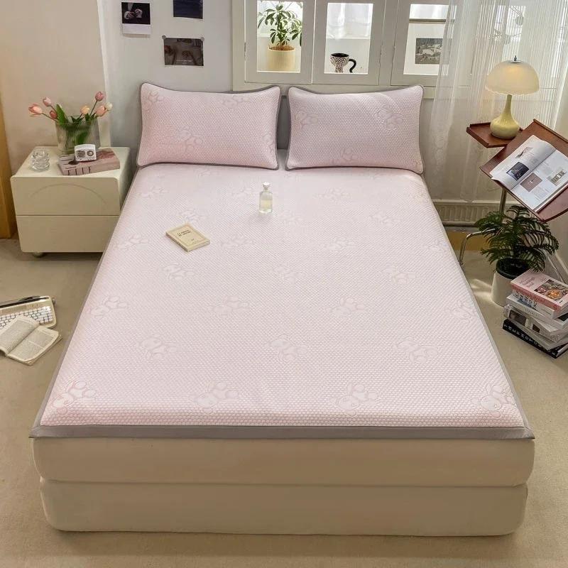 Summer Cooling Quilted Mattress Protector Cover Thickened Breathable Mattress Topper for Single Double Queen King Size Bed