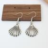 Vintage Copper Color Big Ocean Personality Metal Shell Dangle Earrings for Women Retro Zircon Accessory Wholesale Girl Gift