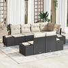 VidaXL 7-Piece Garden Sofa Set with Cushions Black Synthetic Rattan 3347097