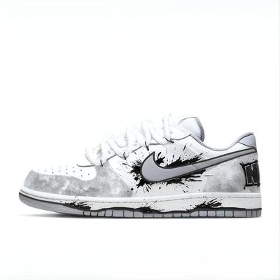 Nike Abriebfeste atmungsaktive Low-Top-Skateboardschuhe Herren Weiß Grau 355152-106(TeamD-)