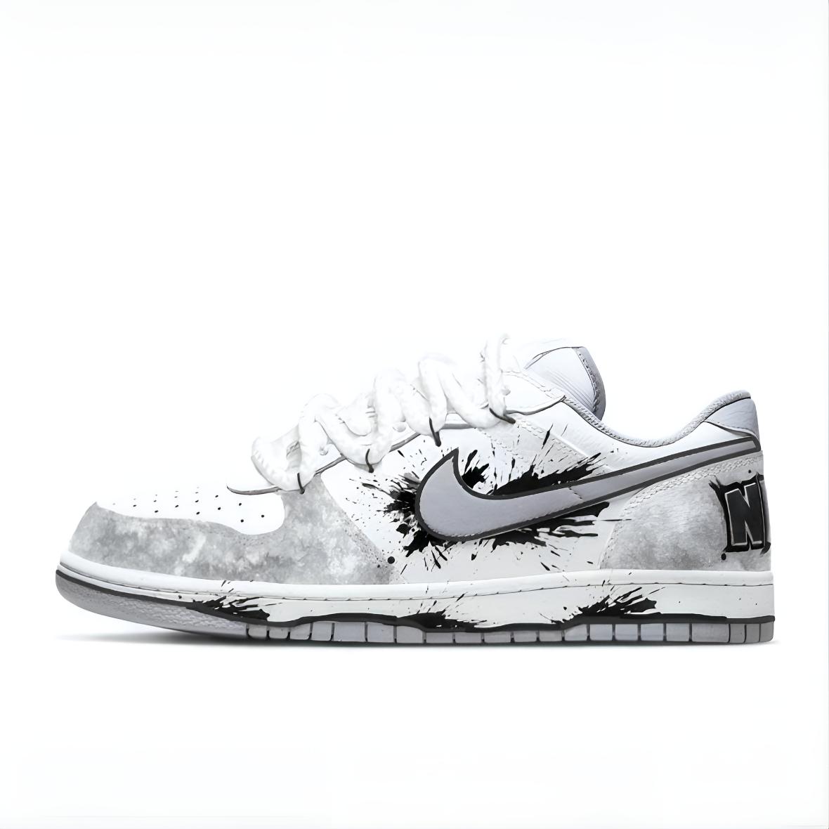 

Nike Abrasion Resistant Breathable Low top Skateboard Shoes Men s White Gray 355152-106(TeamD-) 40