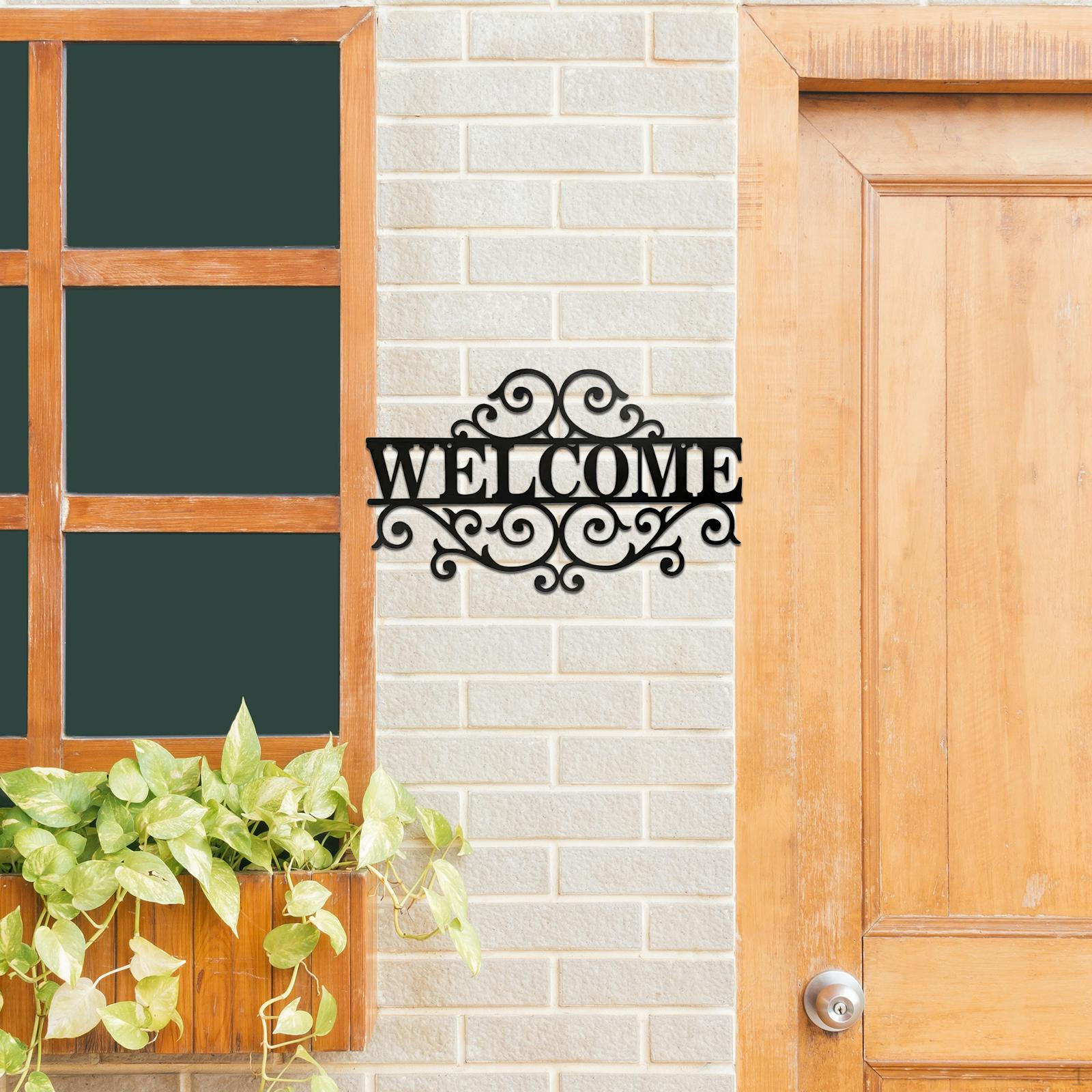 

Welcome Door Sign Wall Art Mounted Vintage Rustic Front Hanging Sign, Tag for
