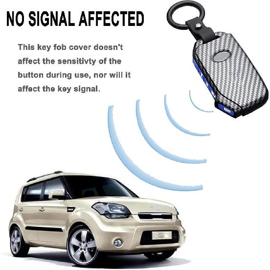 Key Fob Cover Case Fit for Kia Ceed Cerato Forte Niro Seltos Sorento Soul Sportage Telluride K5 Keyless Entry Remote Case Holder ABS Carbon Fiber