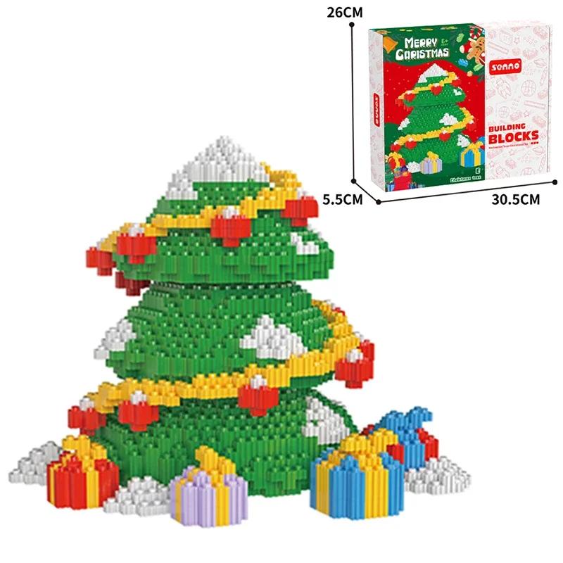 Christmas Winter Scene Building Blocks-Small Particle Children Puzzle Toy DIY Home Decoration Ornament Perfect Kids Holiday Gift