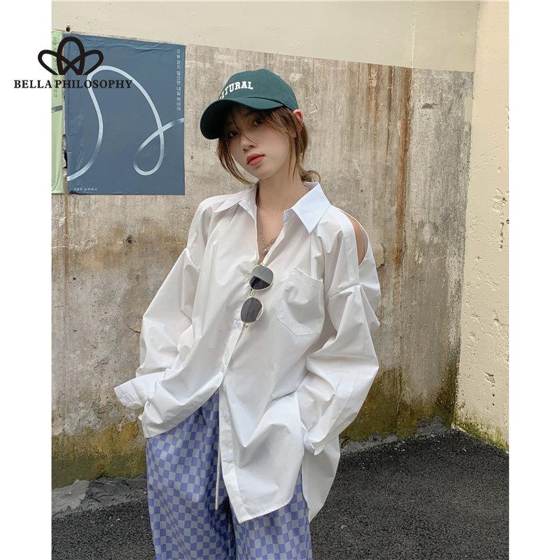 Loose All-Match Long-Sleeved Shoulder Shirt Woman Casual Elegant Fashion Green Loose Long Shirt
