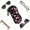 1Pcs Soft Sunglasses Case,Neoprene Zipper Glasses Pouch,Portable Eyeglasses Bag