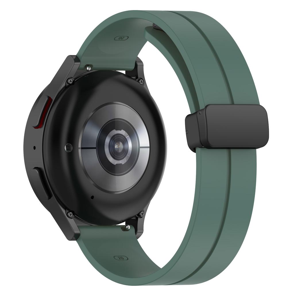 For Samsung Galaxy Watch 6/Watch 5/Watch4 40mm/44mm/Huawei Watch GT 3 42mm/Garmin Venu2 Plus Silicone Watch Band Magnetic Folding Buckle Sport Strap