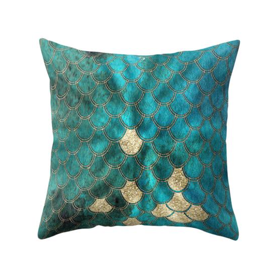 Multicolor Fish Scale Throw Pillow Case Cushion Cover Sofa Bed Car Cafe Decor